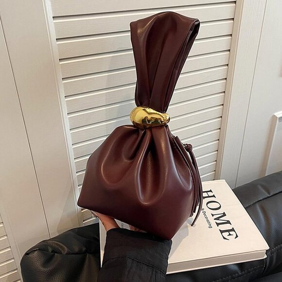 Burgundy Wristlet Purse for Women Lightweight PU Leather Small Handbag Wristlet - Picture 7 of 7